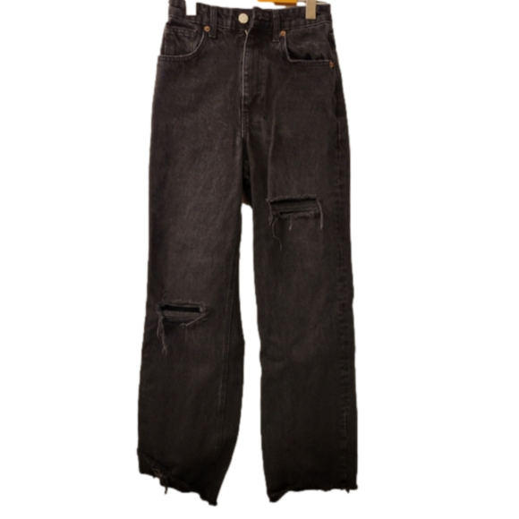 Zara Women's Wide Leg Distressed Jeans - Picture 3 of 4